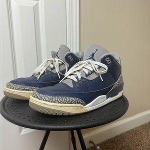 “Georgetown” Navy Blue Jordan 3 Size 11